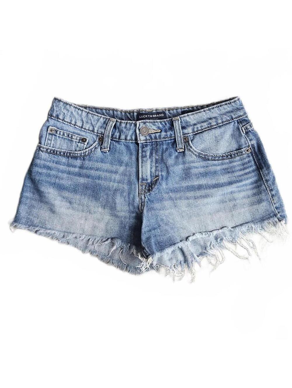 Lucky Brand The Cut Off Denim Shorts Fits like 29 READ Size 0/25 Distressed E/16